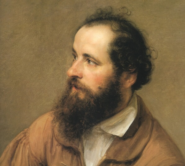 a painting of a man with long beard